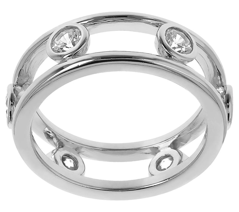 Diamonique Italia Bezel Set Eternity Band, Ster ing — Main view