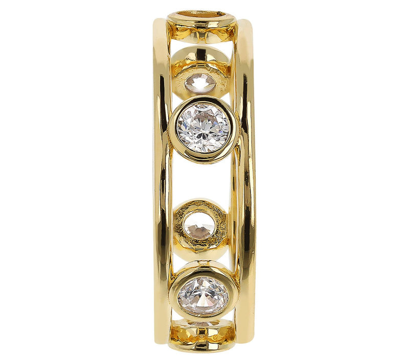 Diamonique Italia Bezel Set Eternity Band, Ster ing — View 2