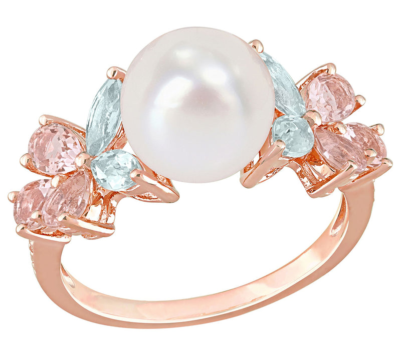 Affinity Cultured Pearl & Multigemstone Ring, S terling — Main view