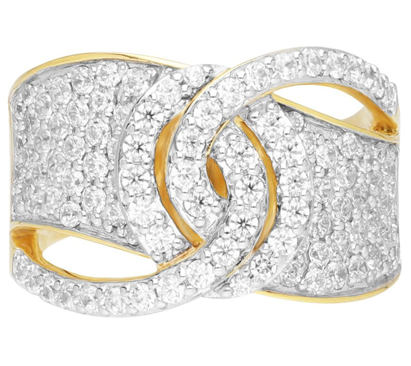 Ariva Silver 18K Gold-Clad Diamonique Duchess Ring — Main view