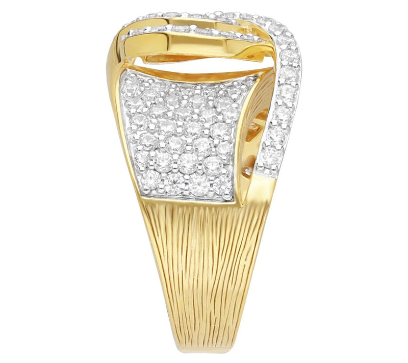 Ariva Silver 18K Gold-Clad Diamonique Duchess Ring — View 3