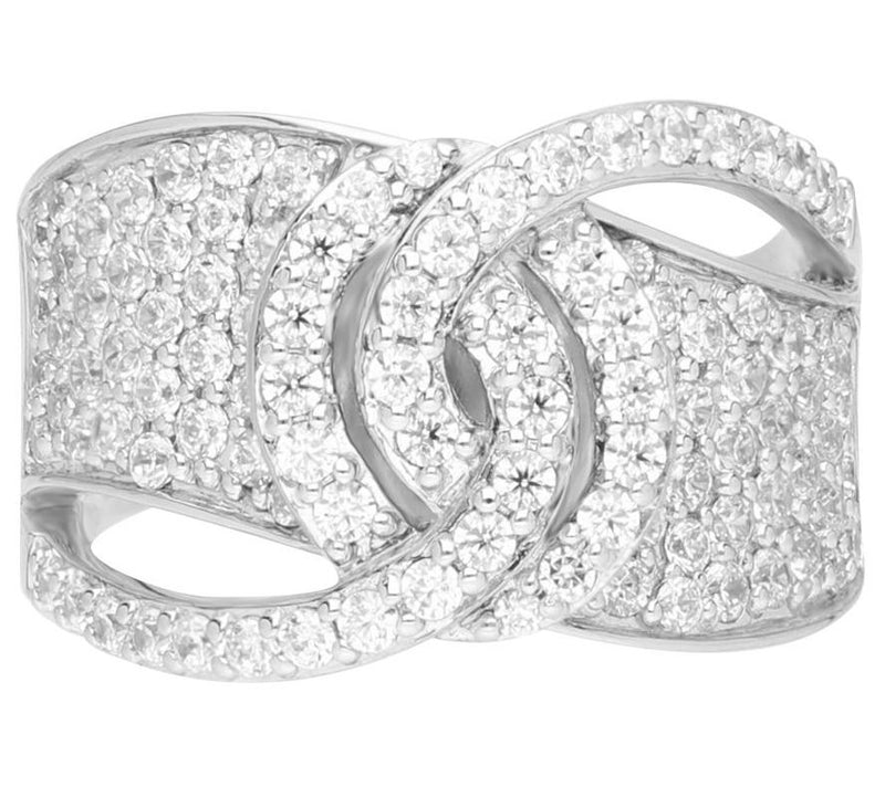 Ariva Sterling Silver Diamonique Duchess Ring — Main view