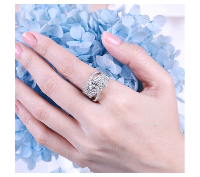 Ariva Sterling Silver Diamonique Duchess Ring — View 5