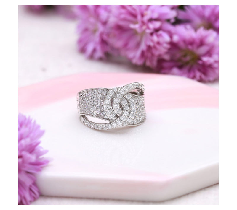 Ariva Sterling Silver Diamonique Duchess Ring — View 4