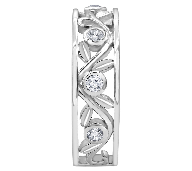 Diamonique 0.40 cttw Round Cut Eternity Band Ring, Sterling — View 5