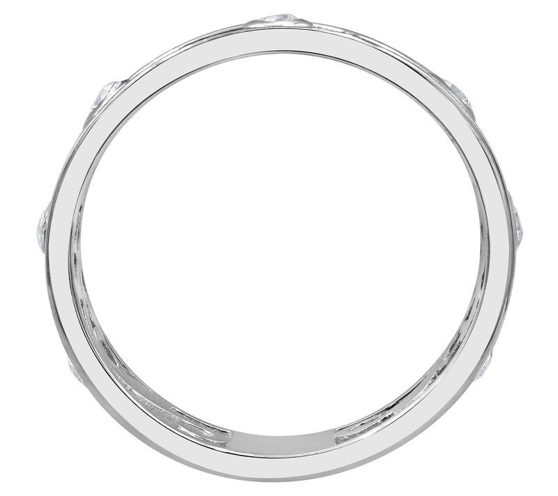 Diamonique 0.40 cttw Round Cut Eternity Band Ring, Sterling — View 4