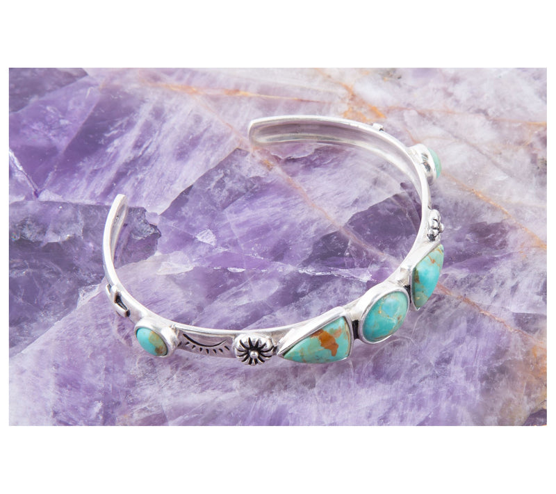 Barse Artisan Crafted Composite Turquoise Cuff,Sterling Silver — View 5
