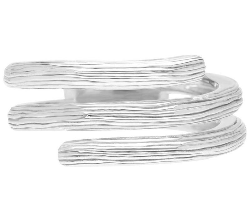 Ariva Sterling Silver Textured Silk Wrap Ring — Main view