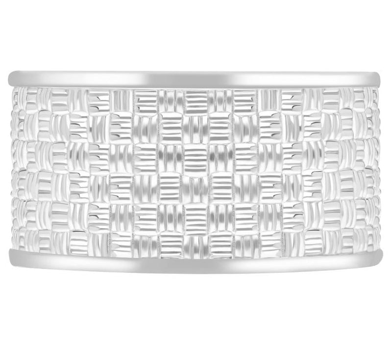 Ariva Sterling Silver Wide Basketweave Band Ring — Main view