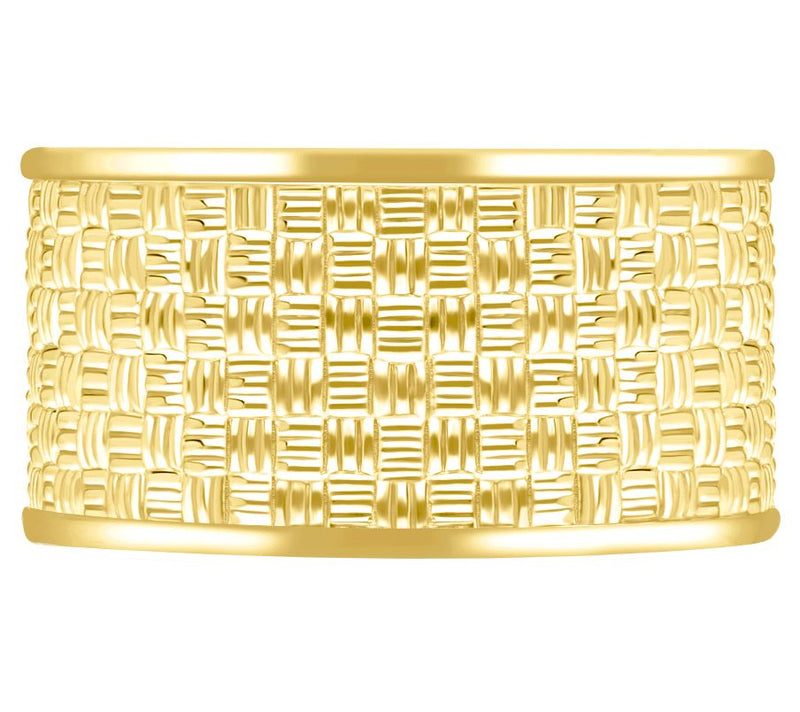 Ariva 18K Gold Clad Wide Basketweave Band Ring — Main view