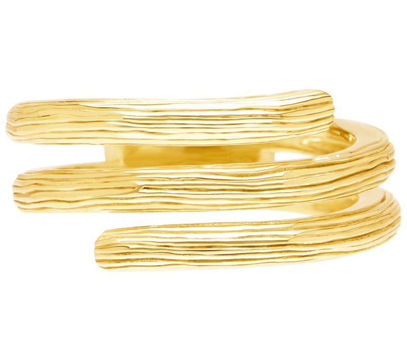 Ariva 18K Gold Clad Textured Silk Wrap Ring — Main view