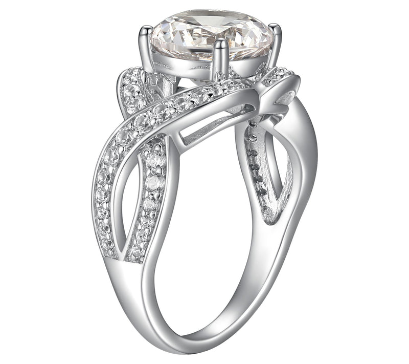 Sterling Silver 3.40 cttw Moissanite Twist Ring — View 4