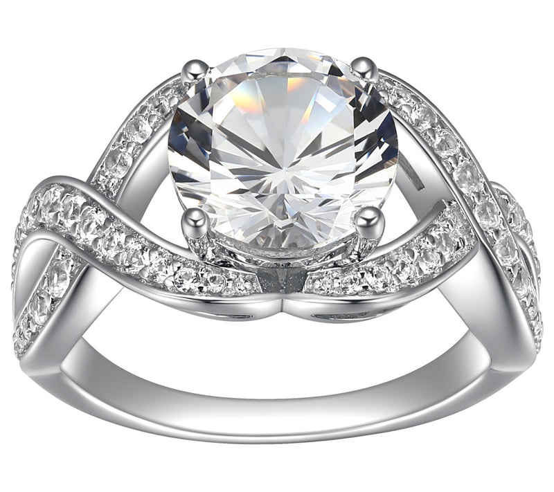 Sterling Silver 3.40 cttw Moissanite Twist Ring — View 3