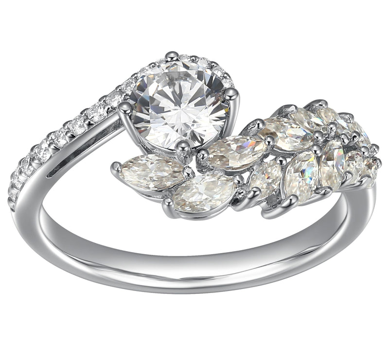 Sterling Silver 1.45 cttw Moissanite Marquise Ring — View 7