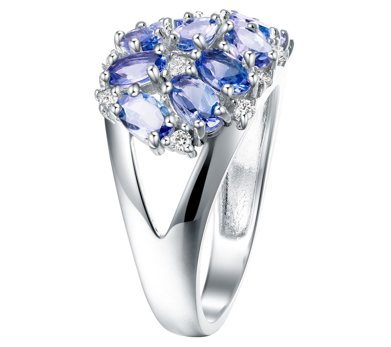 Affinity Gems Tanzanite & Zircon Ring, SterlingSilver — View 2