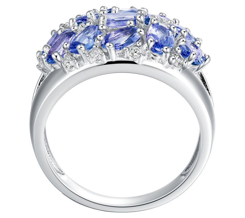 Affinity Gems Tanzanite & Zircon Ring, SterlingSilver — View 3