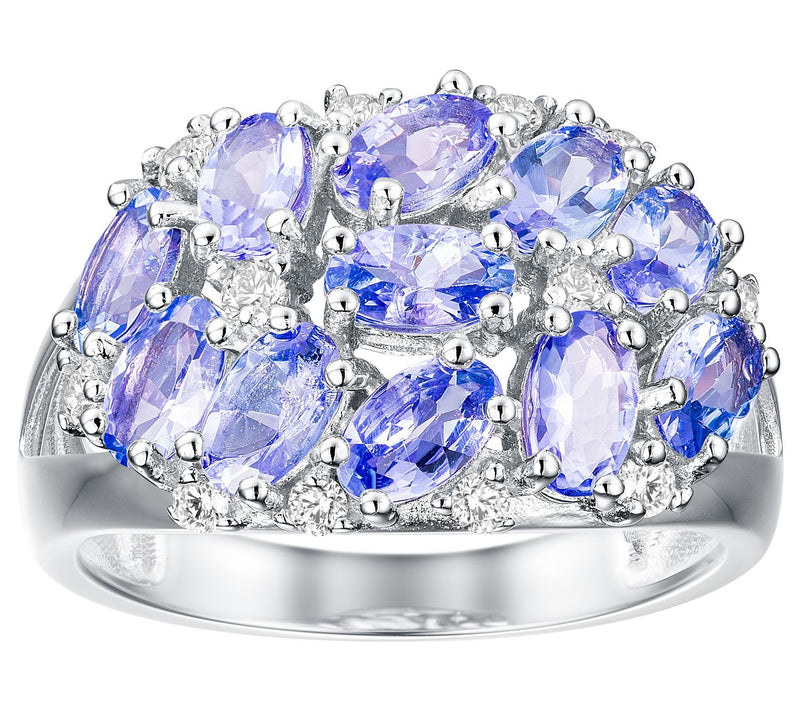 Affinity Gems Tanzanite & Zircon Ring, SterlingSilver — Main view