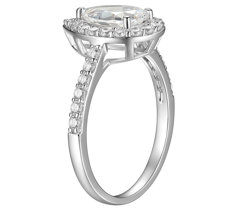 Sterling Silver 1.95 cttw Moissanite Pear Cut Ring — View 4