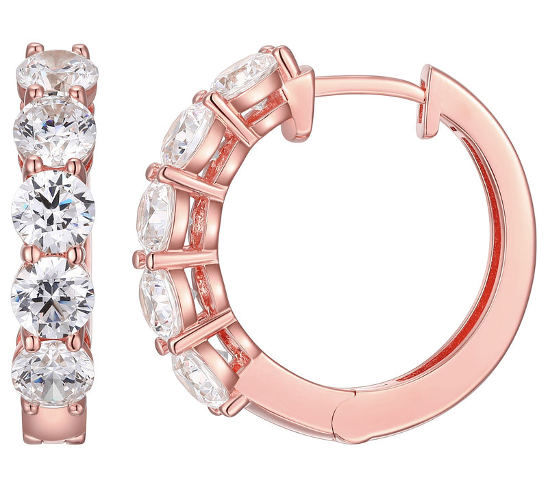 Sterling Silver 3.00 cttw Moissanite Hoop Earrings — View 3