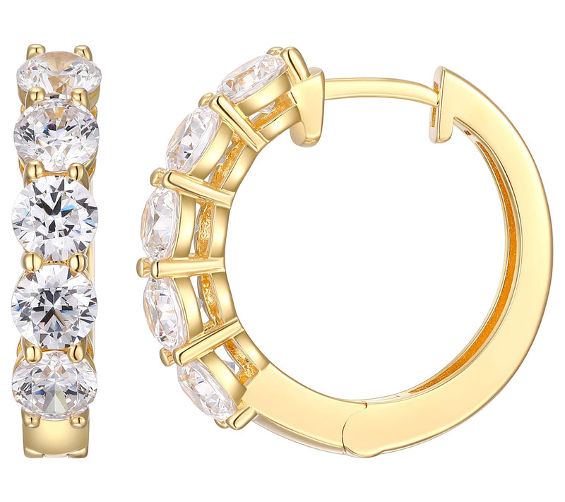 Sterling Silver 3.00 cttw Moissanite Hoop Earrings — View 7