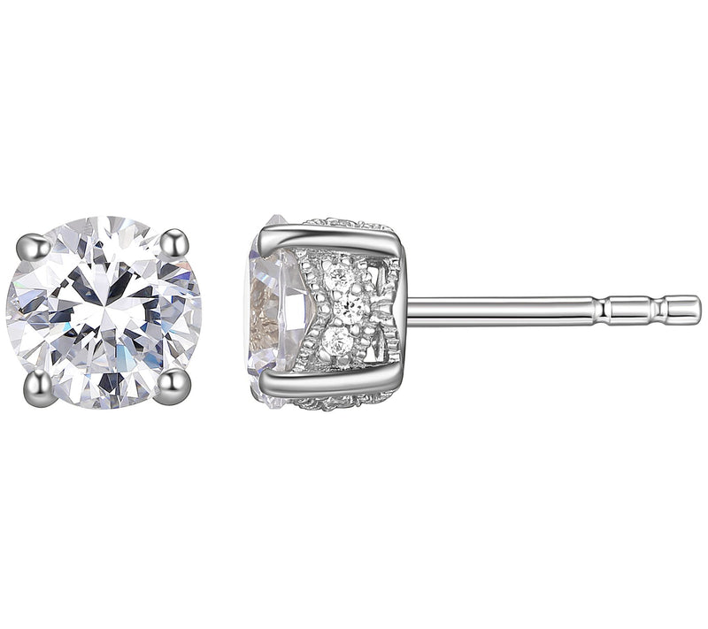 Sterling Silver 2.10 cttw Moissanite Stud Earrings — Main view