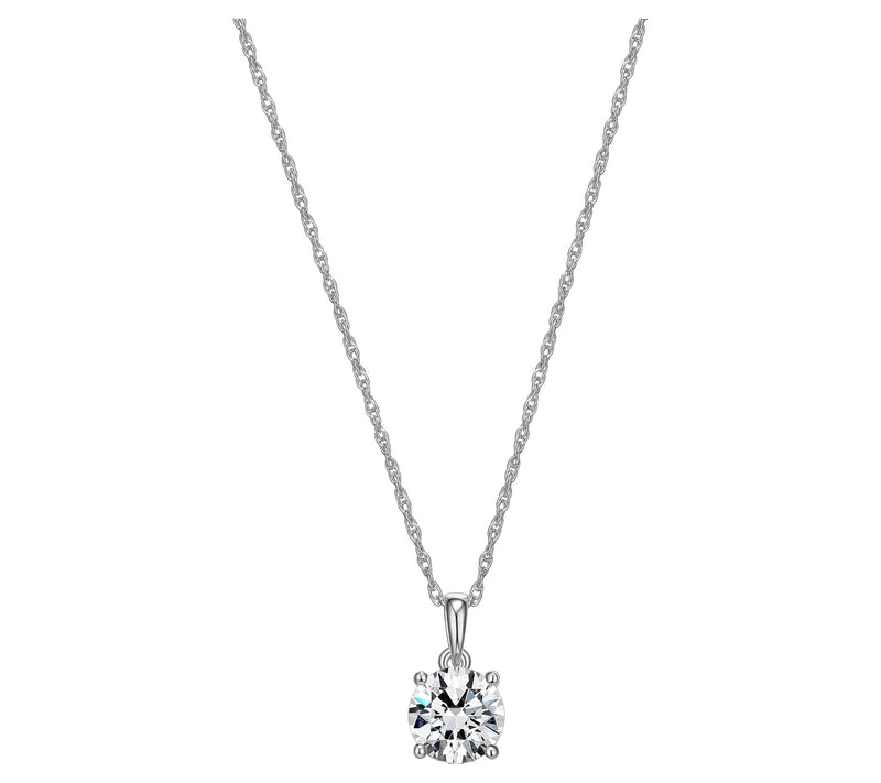 Sterling Silver 2.15 cttw Moissanite Pendant w/ Chain — Main view