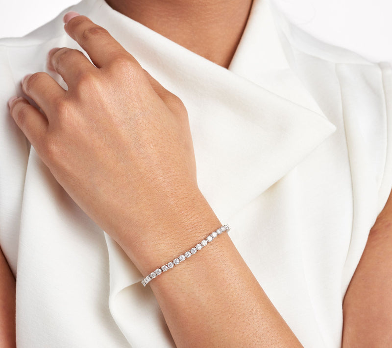 Sterling Silver 5.50 cttw Moissanite Tennis Bracelet — View 4