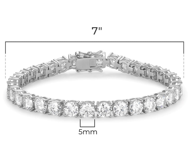 Sterling Silver 16.50 cttw Moissanite Tennis Bracelet — View 7