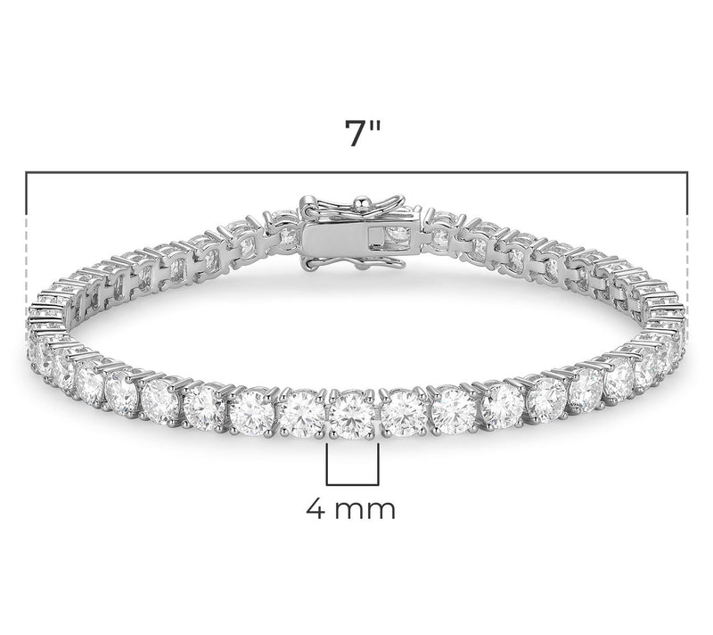 Sterling Silver 12.30 cttw Moissanite Tennis Bracelet — View 7