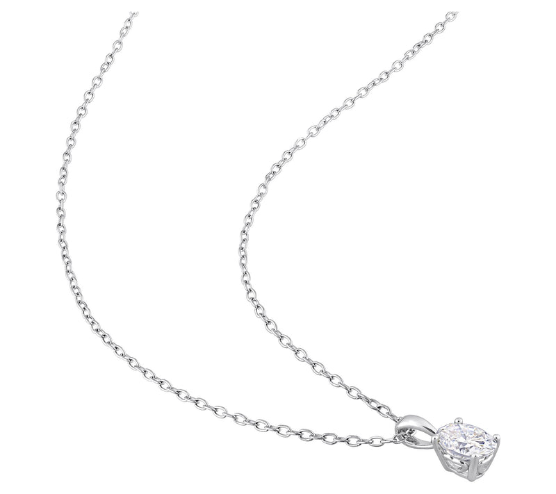 MoissanIce 2.85 cttw Moissanite Necklace & Earrings, Sterling — View 4