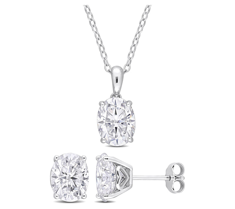 MoissanIce 5.85 cttw Moissanite Necklace & Earrings, Sterling — Main view