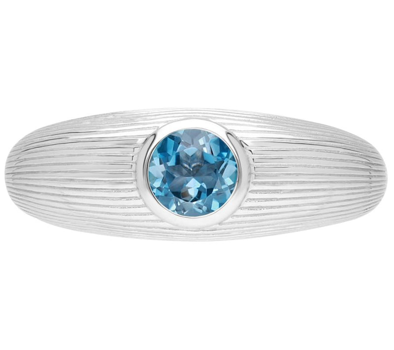 Ariva Sterling Silver Silk Gemstone Band Ring — View 5