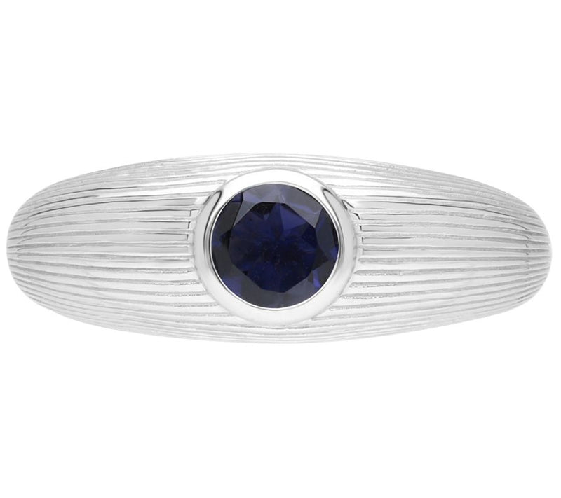 Ariva Sterling Silver Silk Gemstone Band Ring — View 4