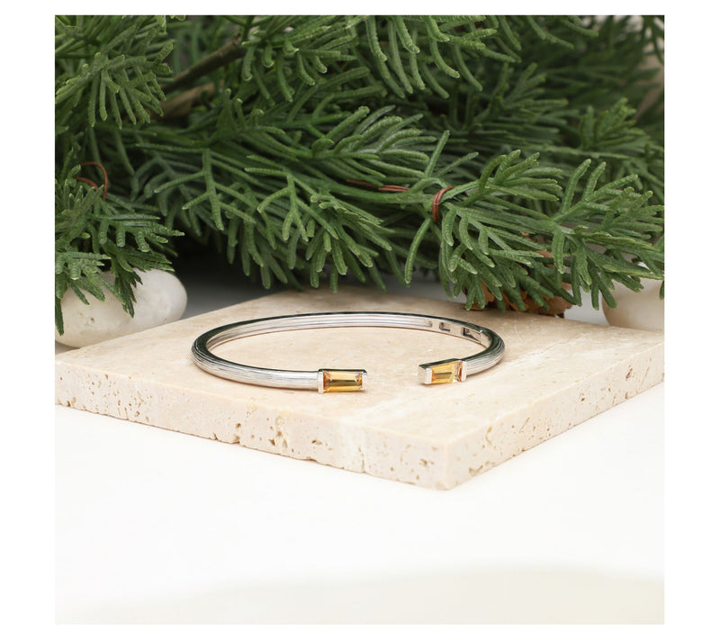 Ariva Sterling Silver Citrine Hannah Cuff — View 5