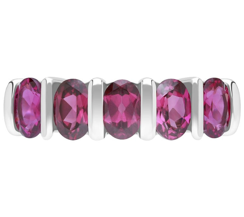 Ariva Silver 18K Clad Oval Rhodolite Band Ring — Main view