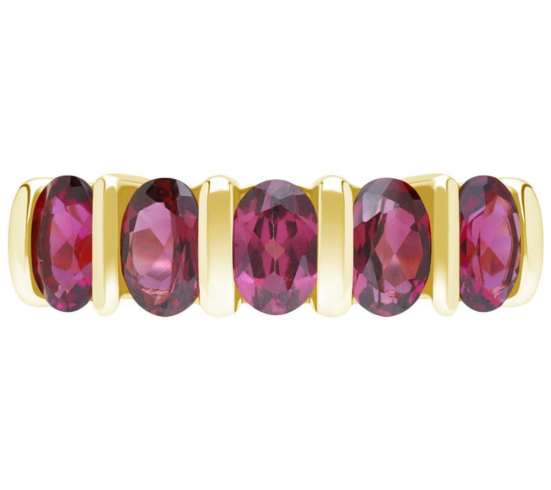 Ariva Silver 18K Clad Oval Rhodolite Band Ring — View 5