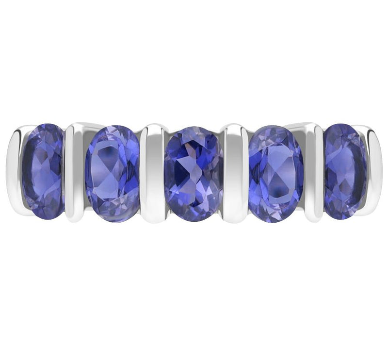 Ariva Sterling Silver Oval Iolite Band Ring — Main view