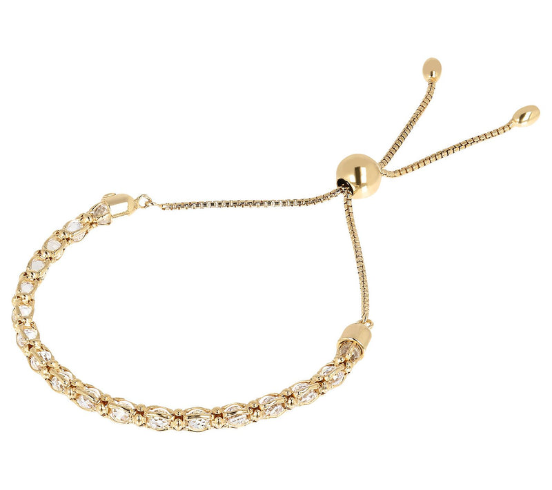Diamonique 1.50 cttw Adjustable Tennis Bracelet, Sterling — Main view