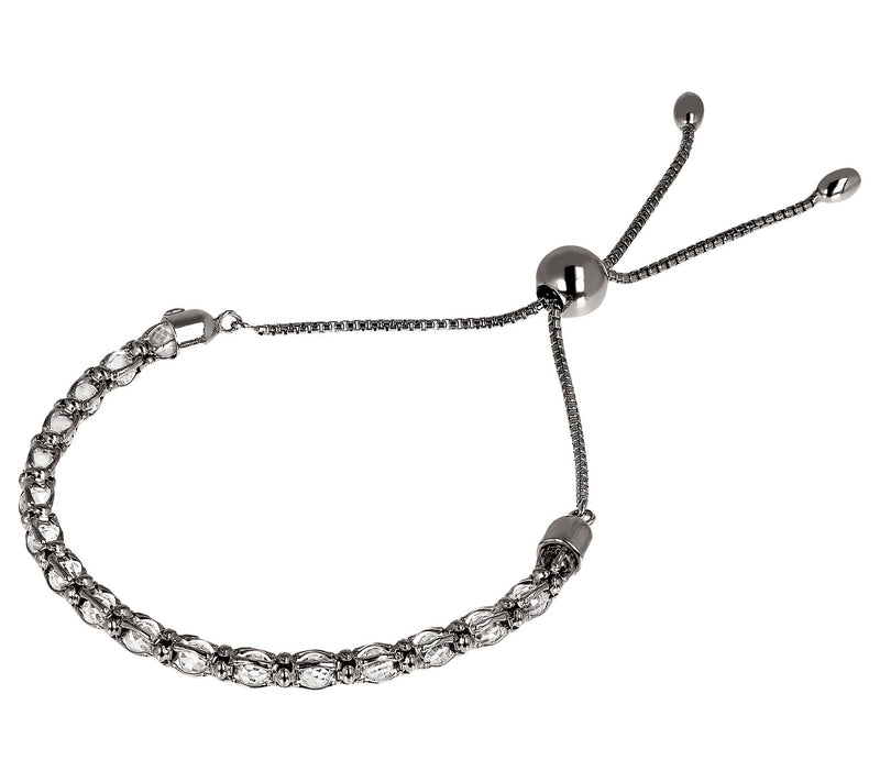 Diamonique 1.50 cttw Adjustable Tennis Bracelet, Sterling — View 8