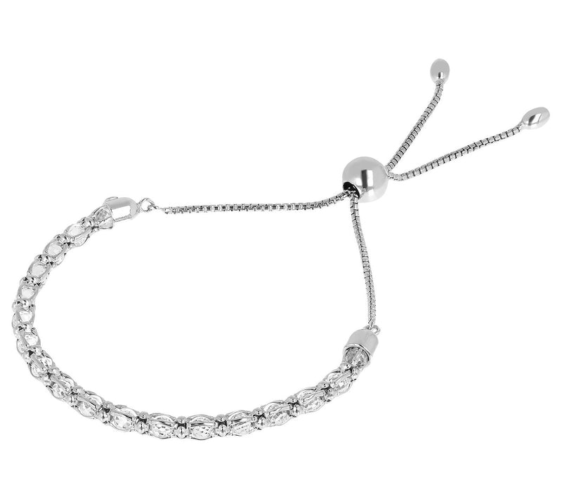 Diamonique 1.50 cttw Adjustable Tennis Bracelet, Sterling — View 10