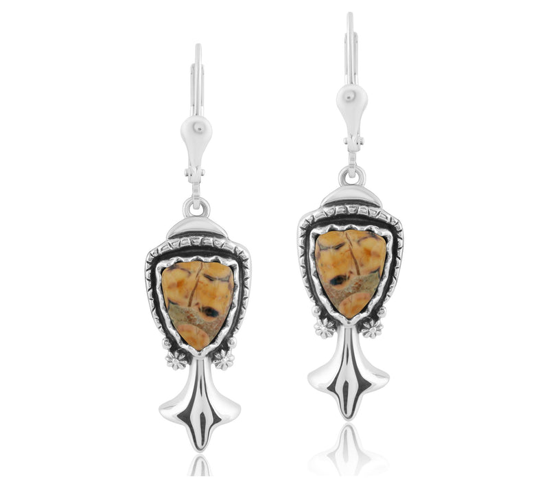 American West Sterling Silver Gemstone Squash B lossom Earring — View 12