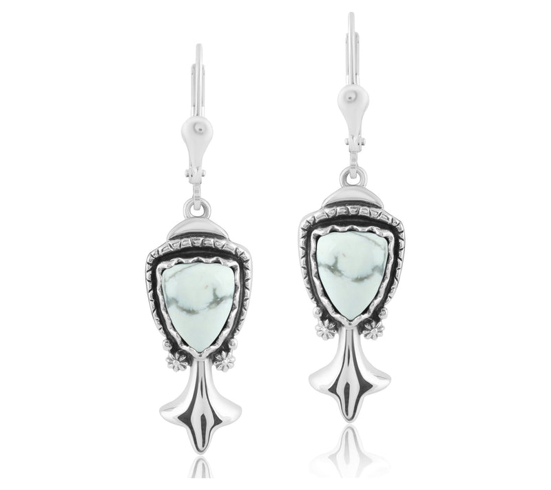 American West Sterling Silver Gemstone Squash B lossom Earring — View 13