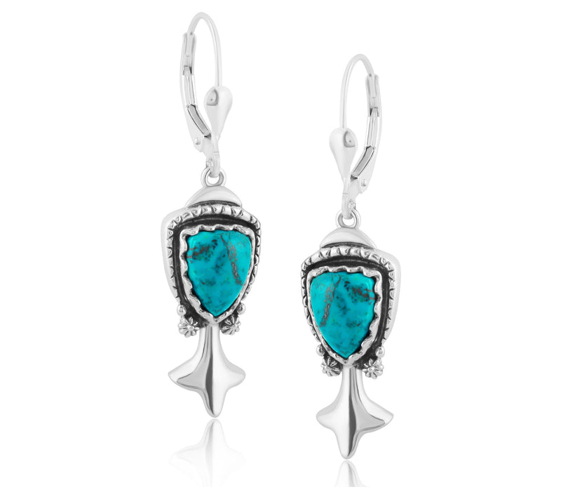 American West Sterling Silver Gemstone Squash B lossom Earring — View 2