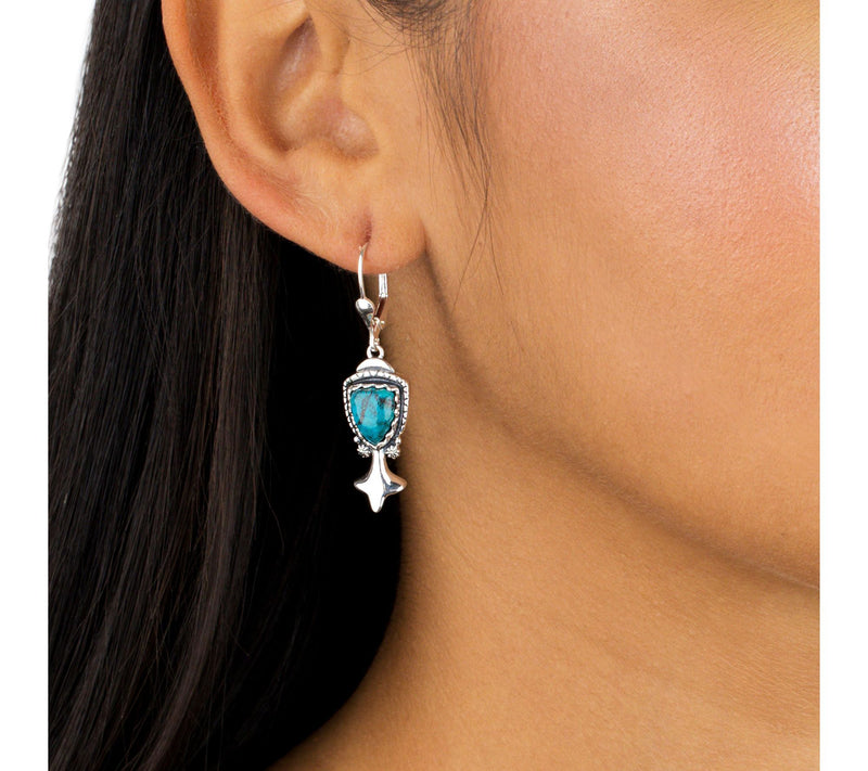 American West Sterling Silver Gemstone Squash B lossom Earring — View 4