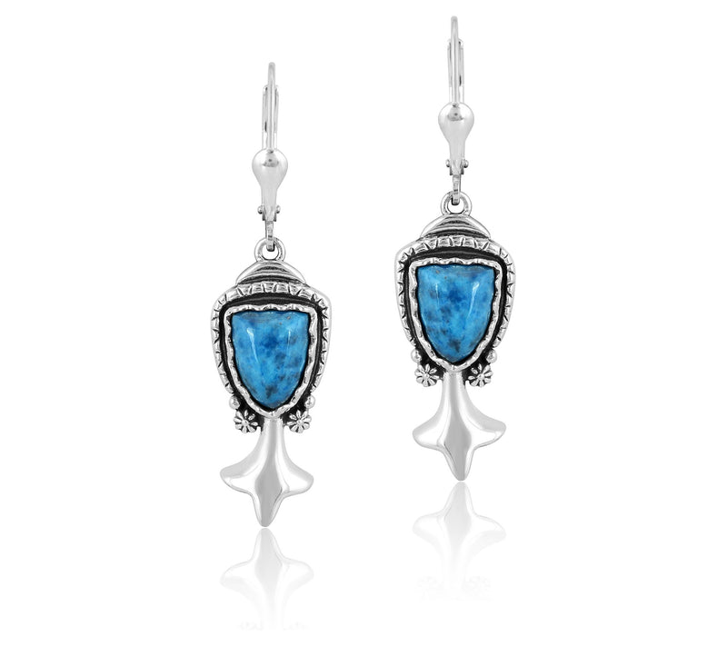 American West Sterling Silver Gemstone Squash B lossom Earring — View 14