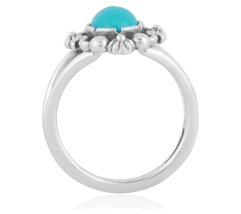 American West Sterling Silver Gemstone Oval Cab ochon Ring — View 6