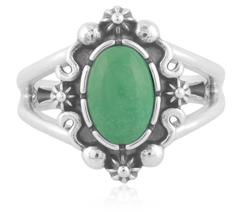 American West Sterling Silver Gemstone Oval Cab ochon Ring — View 10