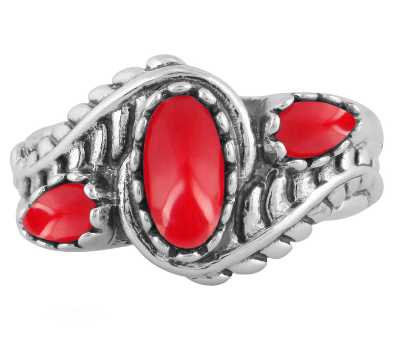 American West Sterling Silver Oval & Pear Gemst one Ring — View 2