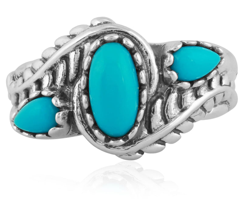American West Sterling Silver Oval & Pear Gemst one Ring — View 11