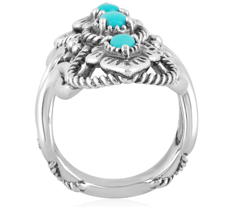 American West Sterling Silver Elongated Gemstone Ring — View 6